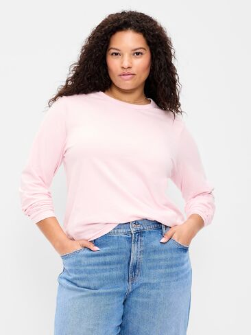 تي شيرت Old Navy EveryWear بأكمام طويلة - أحمر الخدود عليك in Kuwait