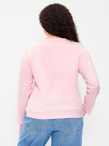 تي شيرت Old Navy EveryWear بأكمام طويلة - أحمر الخدود عليك in Kuwait
