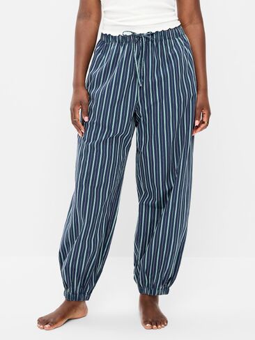 بنطلون بالون من البوبلين ذو اللون الداكن من Old Navy - شريط كحلي in Kuwait