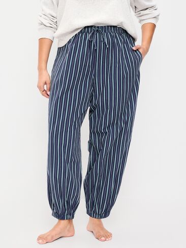 بنطلون بالون من البوبلين ذو اللون الداكن من Old Navy - شريط كحلي in Kuwait