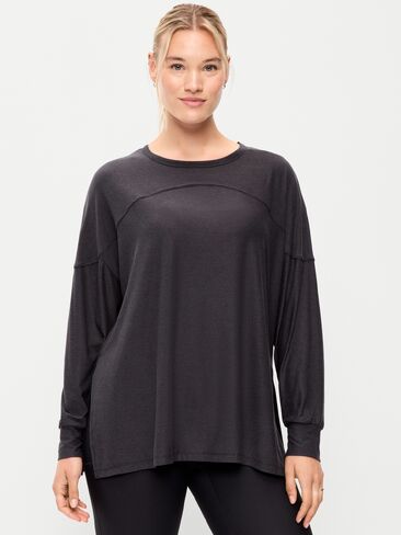 Old Navy CloudMotion Long-Sleeve Tunic - Black Jack in Kuwait