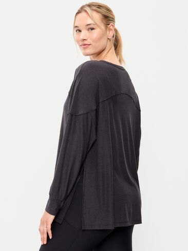 Old Navy CloudMotion Long-Sleeve Tunic - Black Jack in Kuwait