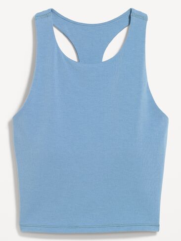 حمالة صدر رياضية Old Navy Light Support PowerChill برقبة عالية Racerback - أزرق طبيعي in Kuwait