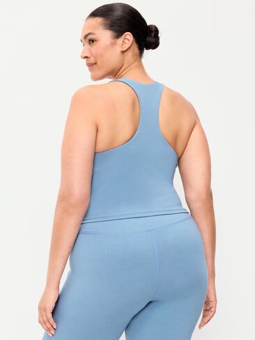 حمالة صدر رياضية Old Navy Light Support PowerChill برقبة عالية Racerback - أزرق طبيعي in Kuwait