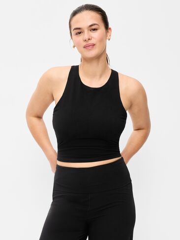 حمالة صدر رياضية Old Navy Light Support PowerChill برقبة عالية Racerback - بلاك جاك in Kuwait