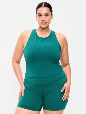 Old Navy Light Support PowerChill High-Neck Racerback Sports Bra - Deep Lagoon in Kuwait