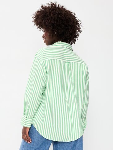 قميص Boyfriend ذو أزرار كبيرة الحجم من Old Navy - شريط أخضر in Kuwait