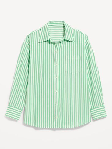 قميص Boyfriend ذو أزرار كبيرة الحجم من Old Navy - شريط أخضر in Kuwait