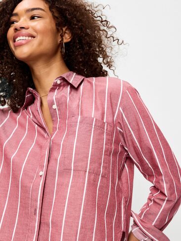 قميص Old Navy قصير بأزرار - شريط بورجوندي in Kuwait