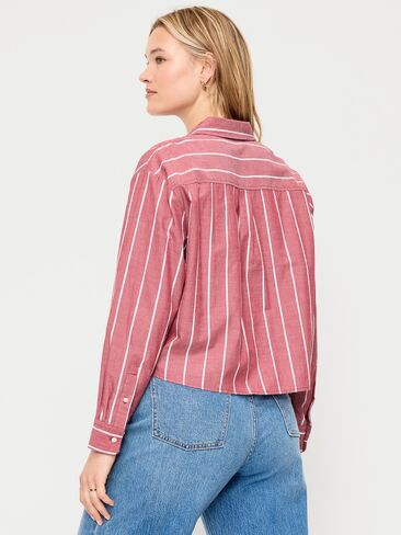 قميص Old Navy قصير بأزرار - شريط بورجوندي in Kuwait