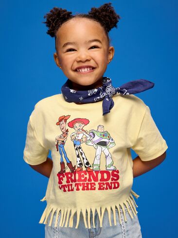 Old Navy Old Navy x Pixar Toy Story Graphic Fringed-Hem T-Shirt for Toddler Girls - Butter Yellow in Kuwait