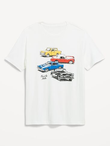 Old Navy Soft-Washed Crew-Neck Graphic T-Shirt - White Lilies in Kuwait