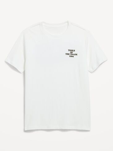 Old Navy Soft-Washed Crew-Neck Graphic T-Shirt - Shimmery Bright White in Kuwait
