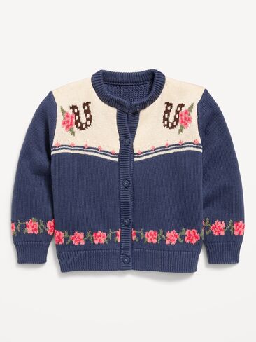 Old Navy Western Cardigan Sweater for Toddler Girls - Horseshoe Flowers in Kuwait