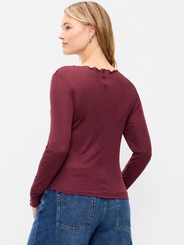 Old Navy Lettuce-Edge Tissue T-Shirt - Red Lacquer in Kuwait