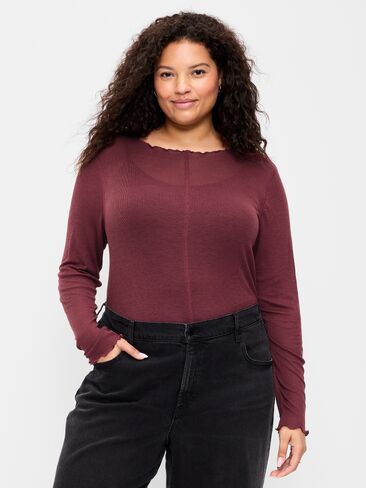 Old Navy Lettuce-Edge Tissue T-Shirt - Red Lacquer in Kuwait