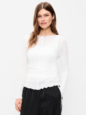 Old Navy Lettuce-Edge Tissue T-Shirt - White Lilies in Kuwait