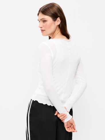 Old Navy Lettuce-Edge Tissue T-Shirt - White Lilies in Kuwait
