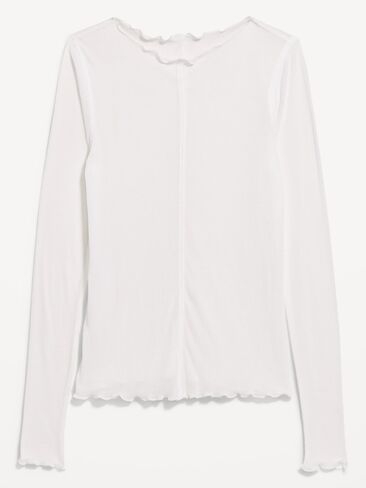 Old Navy Lettuce-Edge Tissue T-Shirt - White Lilies in Kuwait