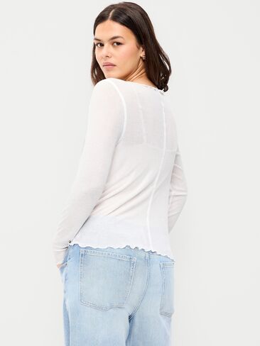 Old Navy Lettuce-Edge Tissue T-Shirt - White Lilies in Kuwait