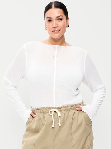 Old Navy Lettuce-Edge Tissue T-Shirt - White Lilies in Kuwait