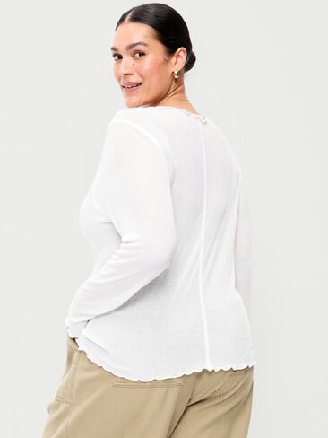 Old Navy Lettuce-Edge Tissue T-Shirt - White Lilies in Kuwait