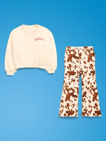 مجموعة سويت شيرت Old Navy Old Navy x Pixar Toy Story وبنطلون ضيق متوهج للفتيات الصغيرات - Creme De La Creme in Kuwait