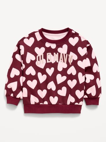 سويت شيرت برسوم شعار Old Navy للفتيات الصغيرات - قلوب in Kuwait
