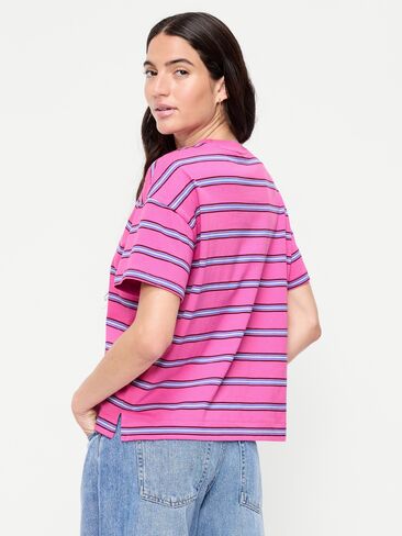 تي شيرت Old Navy Vintage برقبة دائرية - شريط وردي in Kuwait