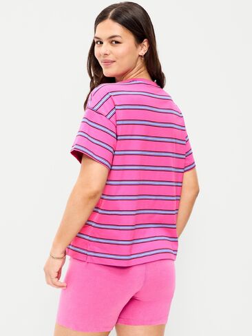 تي شيرت Old Navy Vintage برقبة دائرية - شريط وردي in Kuwait