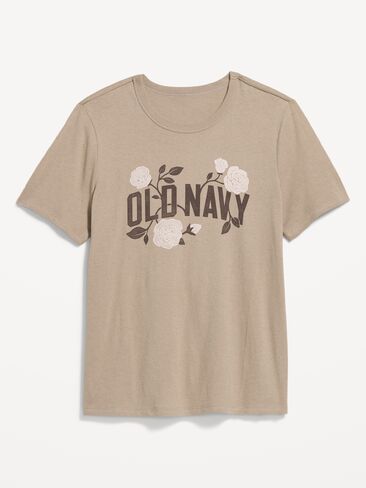 تي شيرت Old Navy EveryWear برقبة دائرية وشعار الماركة - شوكولاتة مملحة in Kuwait