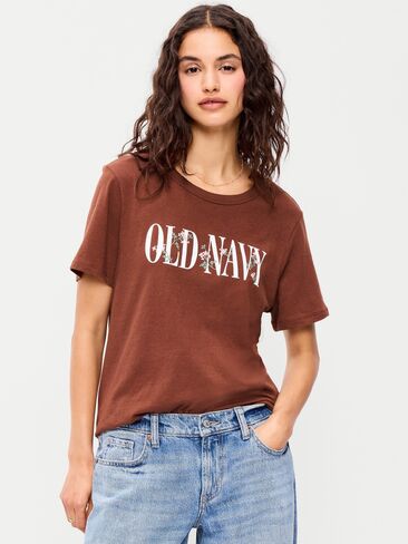 تي شيرت Old Navy EveryWear برقبة دائرية وشعار جرافيك - Coco de mer in Kuwait