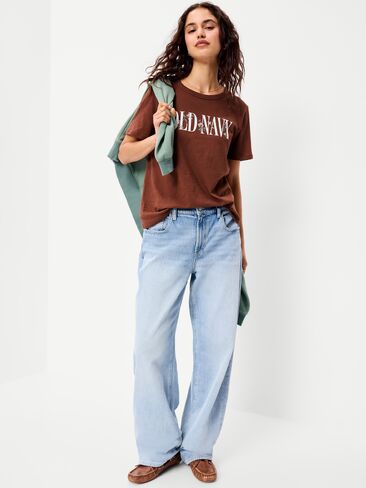 تي شيرت Old Navy EveryWear برقبة دائرية وشعار جرافيك - Coco de mer in Kuwait