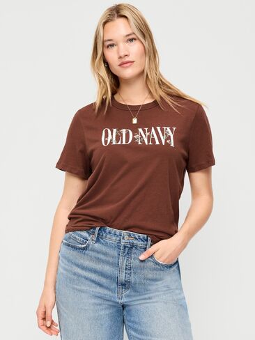 تي شيرت Old Navy EveryWear برقبة دائرية وشعار جرافيك - Coco de mer in Kuwait