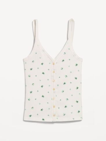 Old Navy Button-Down Cami Tank Top - White Floral in Kuwait