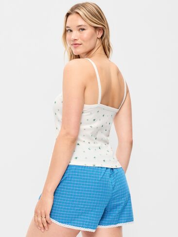 Old Navy Button-Down Cami Tank Top - White Floral in Kuwait