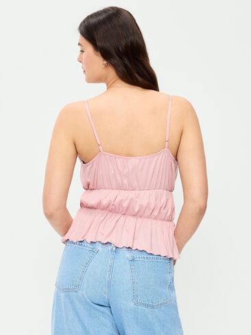 Old Navy Lace-Trim Smocked-Waist Tank Top - Abalone Pink in Kuwait