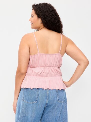Old Navy Lace-Trim Smocked-Waist Tank Top - Abalone Pink in Kuwait