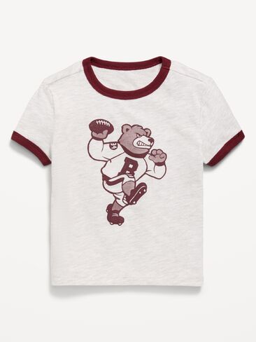 Old Navy Short-Sleeve Unisex Ringer Graphic T-Shirt for Toddler - Light Gray Heather in Kuwait