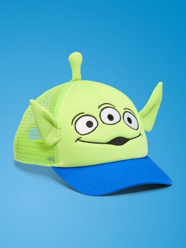 قبعة سائق الشاحنة Old Navy Old Navy x Pixar Toy Story للجنسين للأطفال الصغار - أخضر نيون/أزرق in Kuwait