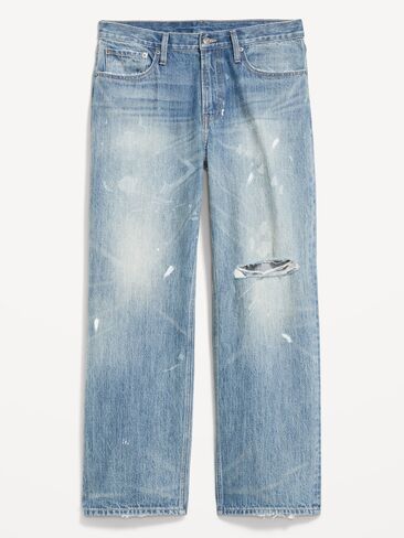 Old Navy 90s Baggy Jeans - Light Wash (Paint Splatter) in Kuwait