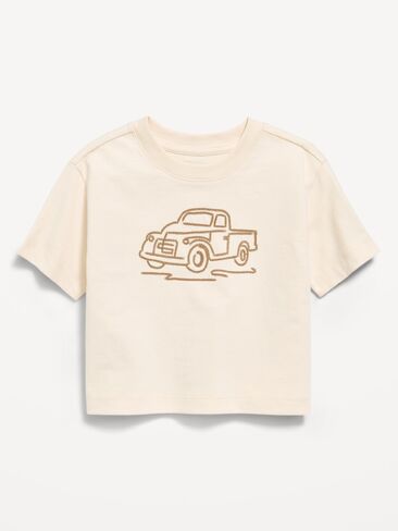 Old Navy Oversized Short-Sleeve Boxy Graphic T-Shirt for Toddler Boys - Howlite in Kuwait