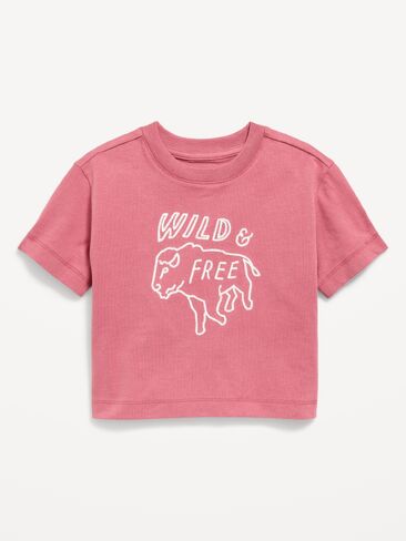 Old Navy Oversized Short-Sleeve Boxy Graphic T-Shirt for Toddler Boys - Wild & Free in Kuwait