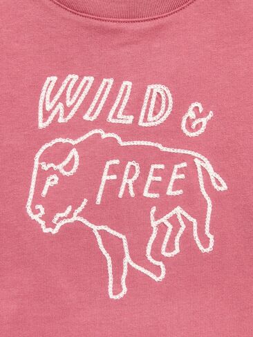 Old Navy Oversized Short-Sleeve Boxy Graphic T-Shirt for Toddler Boys - Wild & Free in Kuwait