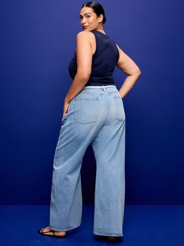 بنطال جينز Old Navy بخياطة ملتوية متوسط ​​الارتفاع - دارلين in Kuwait