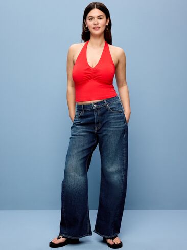 بنطال جينز Old Navy بخياطة ملتوية متوسط ​​الارتفاع - سافانا in Kuwait