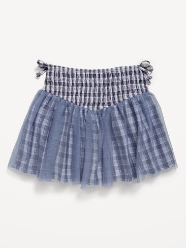 Old Navy Western Smocked Tulle Skirt for Toddler Girls - Blue Plaid in Saudi Arabia