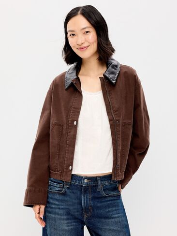 Old Navy Cropped Barn Jacket - Earthen in Kuwait