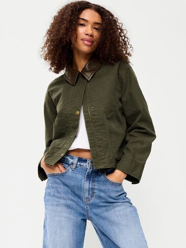 Old Navy Cropped Barn Jacket - Forest Tapestry in Kuwait