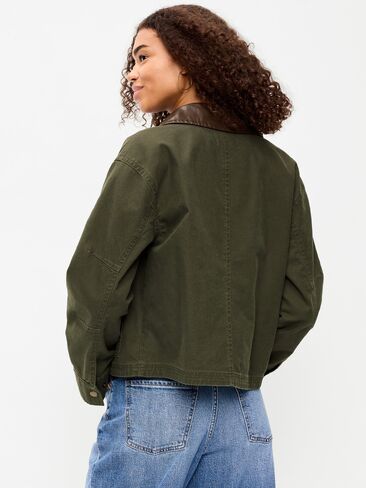 Old Navy Cropped Barn Jacket - Forest Tapestry in Kuwait